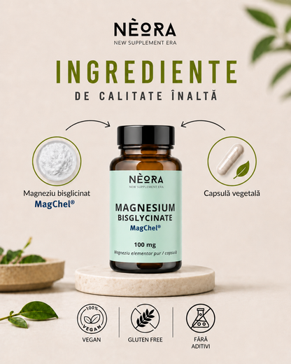 Magneziu Bisglicinat pur – MagChel®, 60 capsule