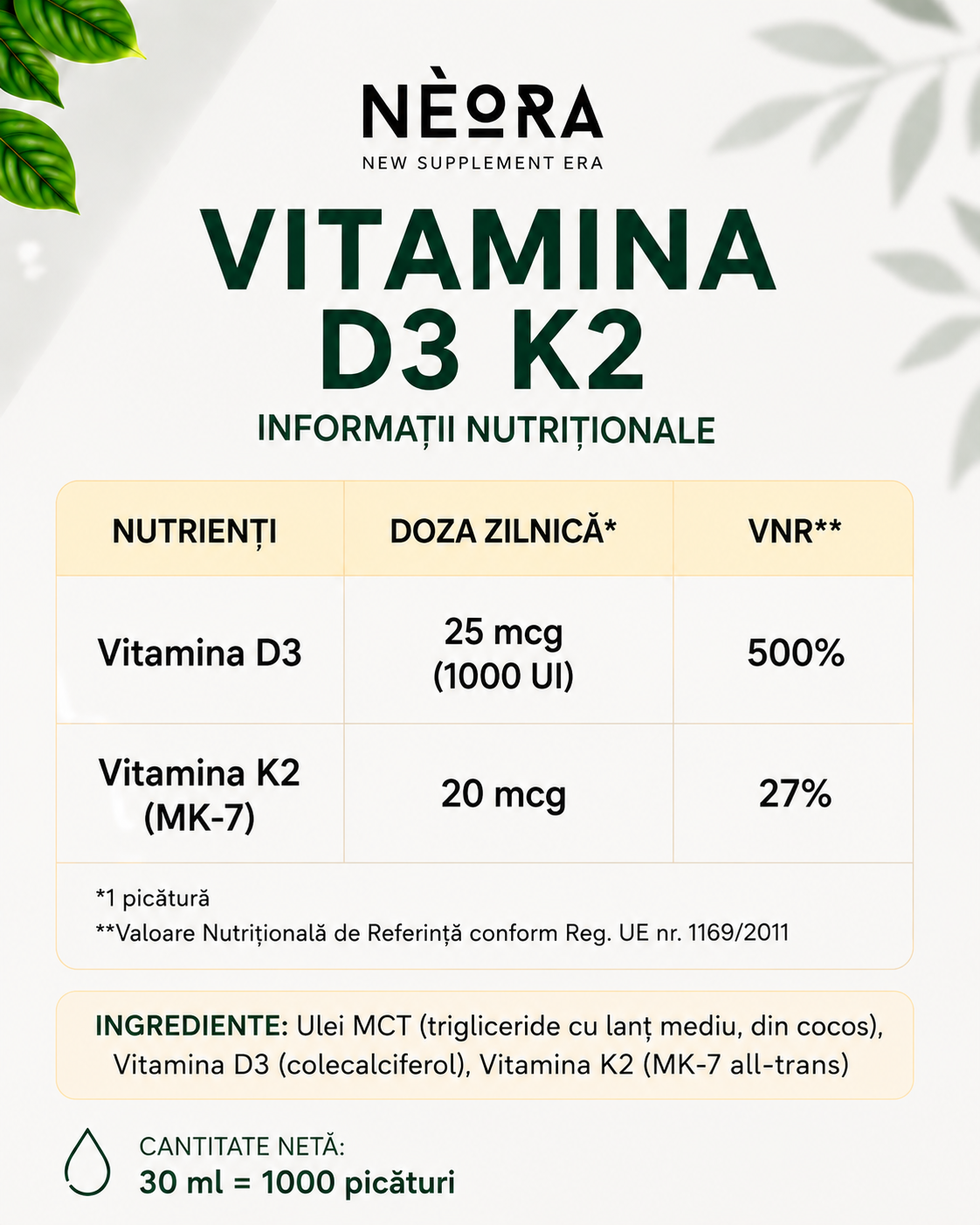 Vitamina D3 + K2